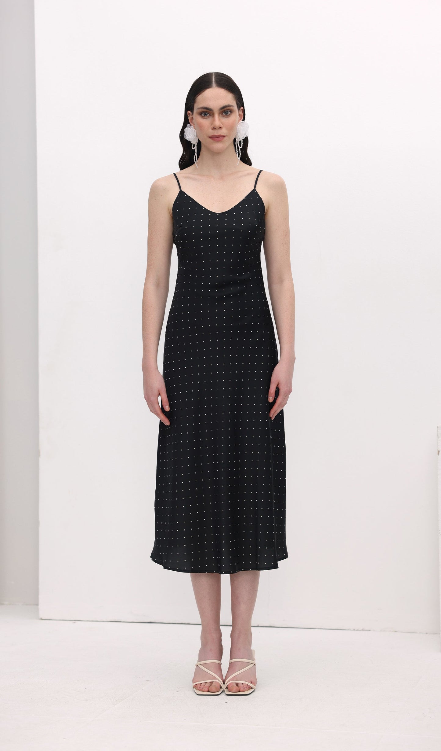 Polka Dot Slip Midi Dress