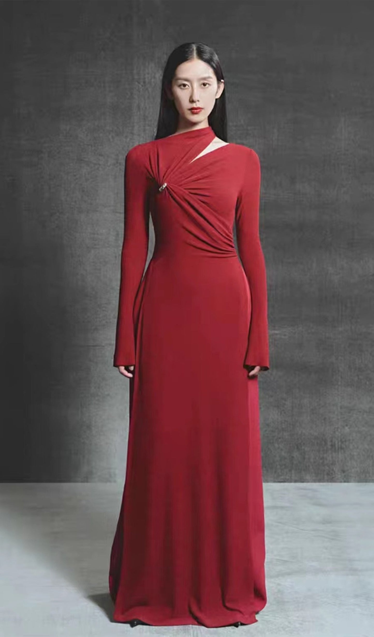 Hollow Out Metallic Decor Maxi Dress