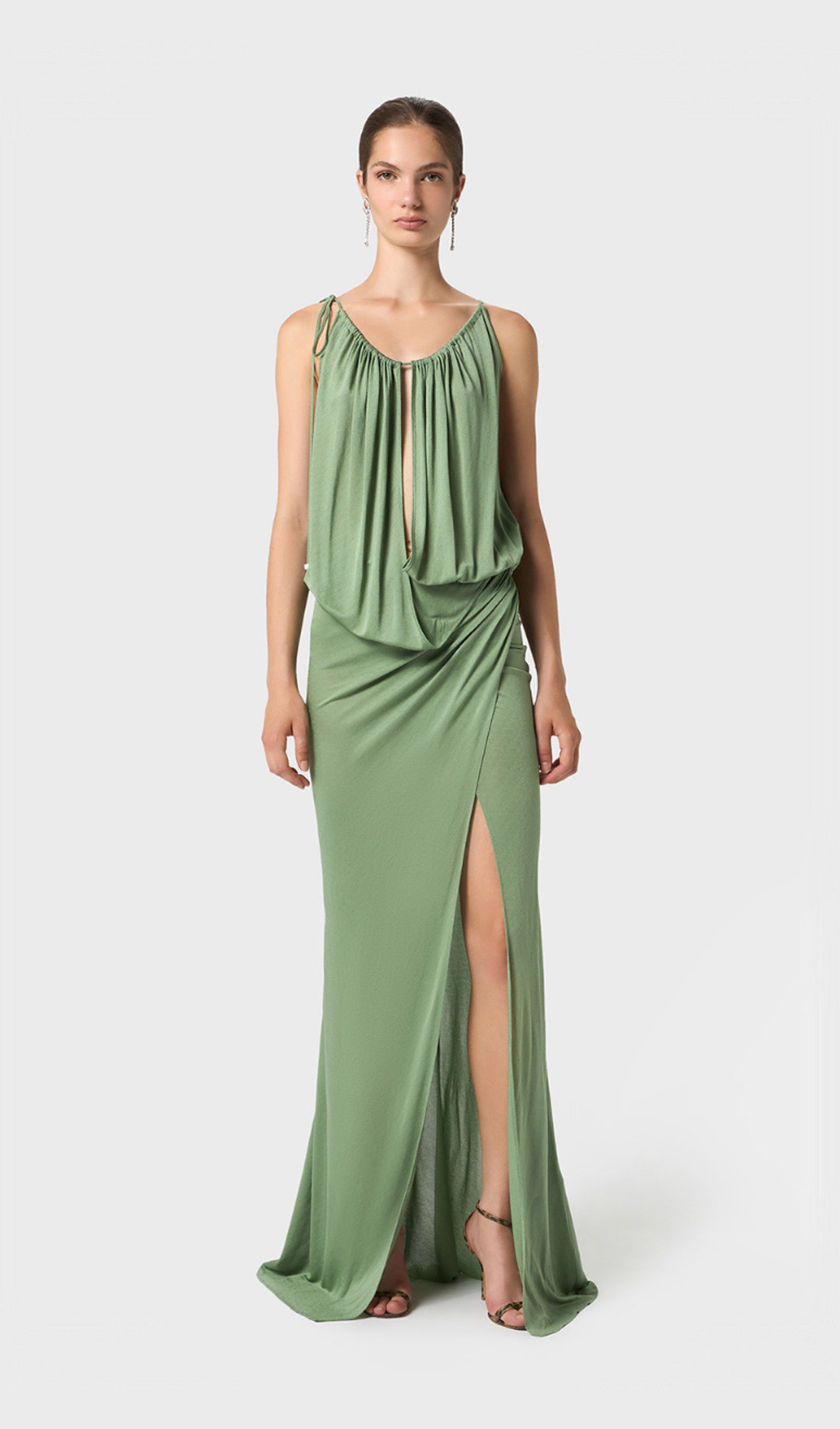 Drapes Split Maxi Dress