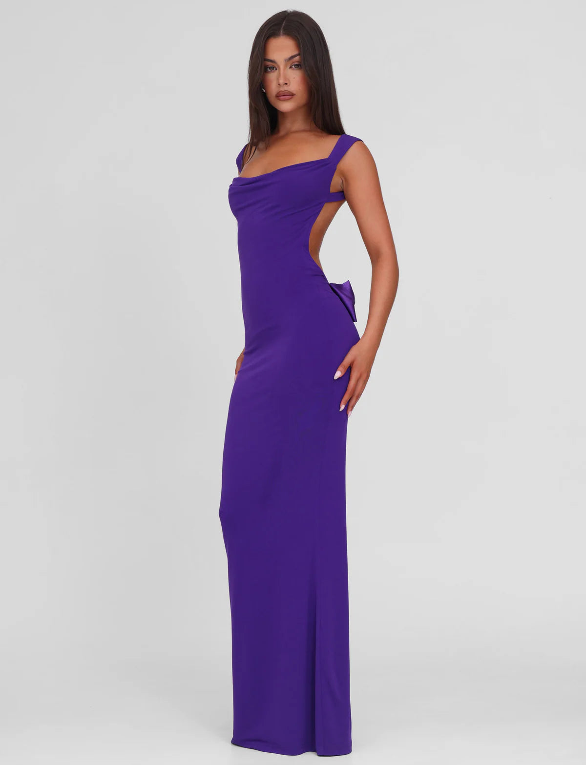 Spaghetti Strap Backless Bodycon with Bow Detail Dress
