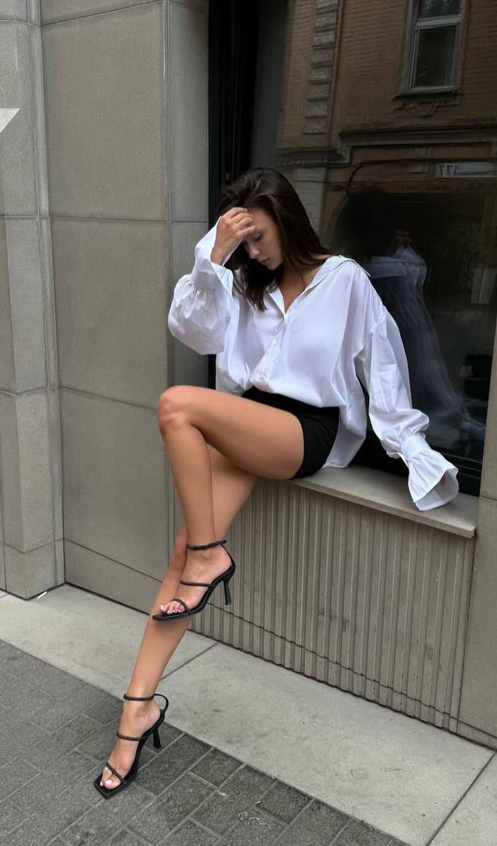 Solid Lantern Sleeve Shirt Top