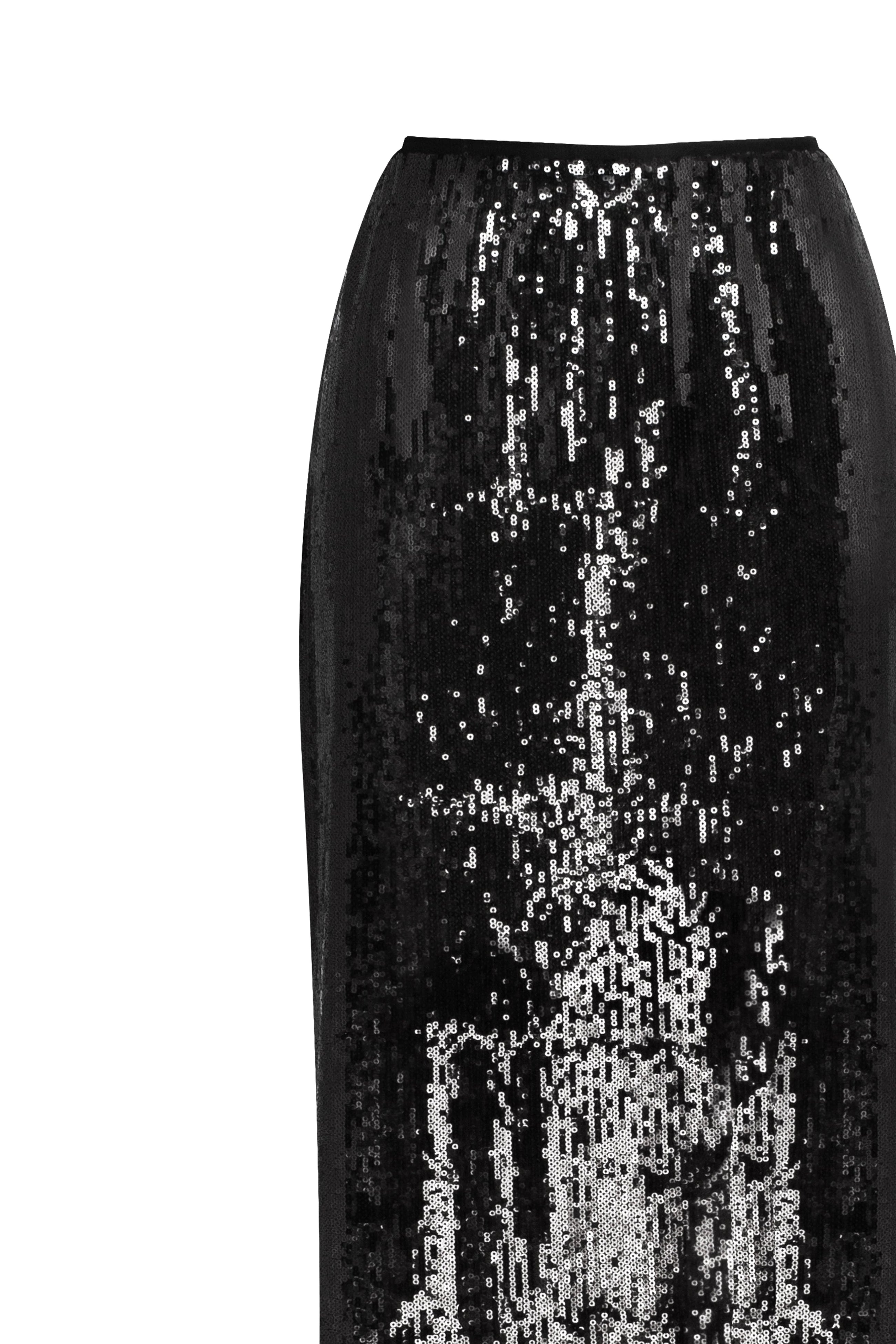 Black Sequin Spaghetti Strap Corset Top and Skirt Two-Piece Set