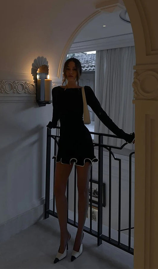 Ruffle Hem Mini Dress