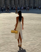 Halter V-Neck Backless Top & Straight Skirt Set