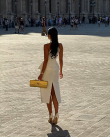 Halter V-Neck Backless Top & Straight Skirt Set