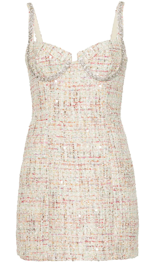 Embellished Boucle Mini Dress