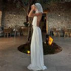 Backless Hooded Chiffon Maxi Dress