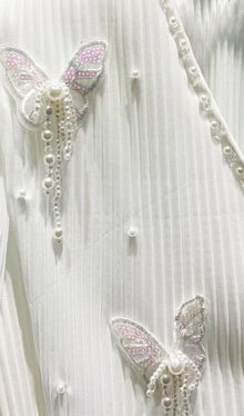 Butterfly Embellished Ruffled Top