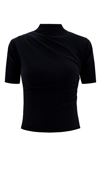 Knitted Top With High Collar