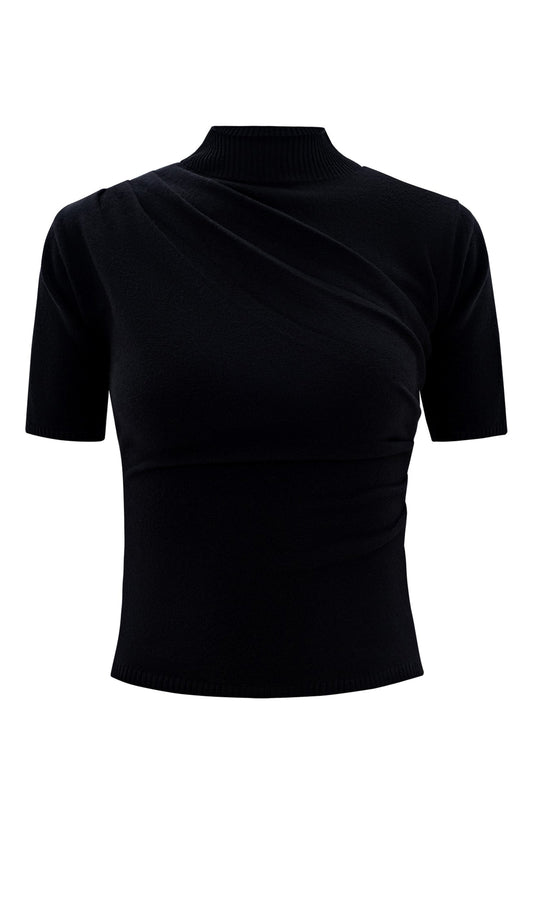 Knitted Top With High Collar