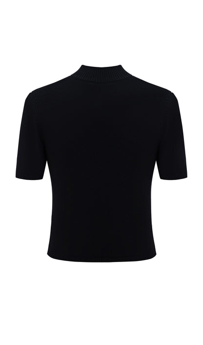 Knitted Top With High Collar