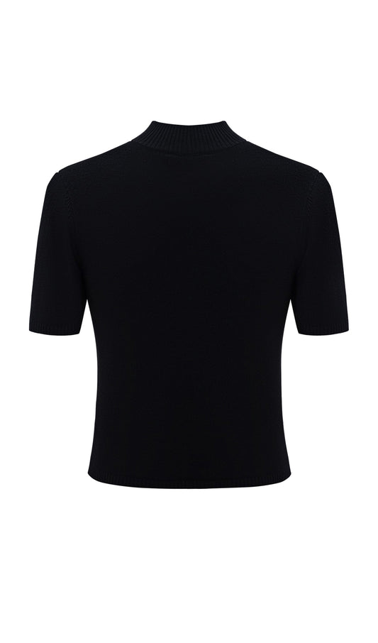 Knitted Top With High Collar