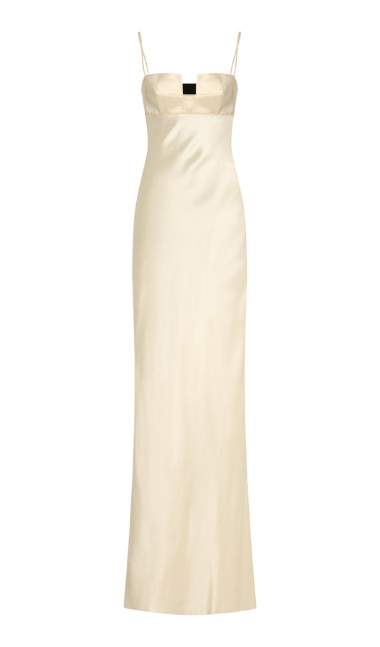 Satin Bustier Maxi Dress