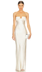 Satin Bustier Maxi Dress