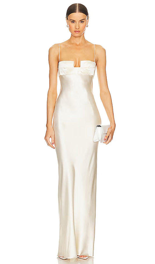 Satin Bustier Maxi Dress