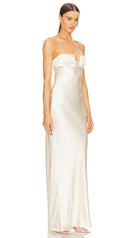 Satin Bustier Maxi Dress