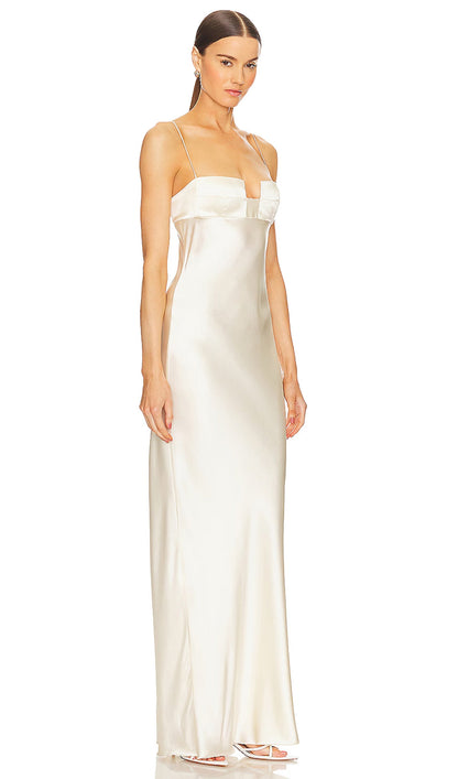 Satin Bustier Maxi Dress