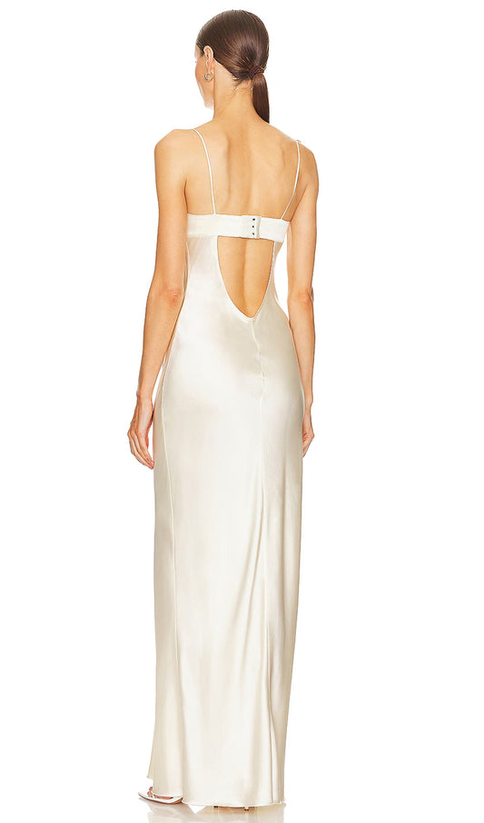 Satin Bustier Maxi Dress