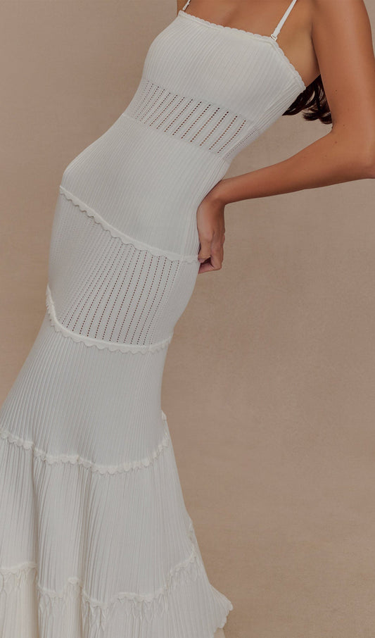 Pointelle Knit Maxi Dress