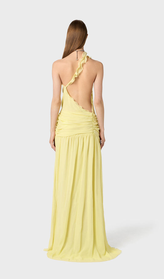 One Shoulder Ruffled Maxi Dress