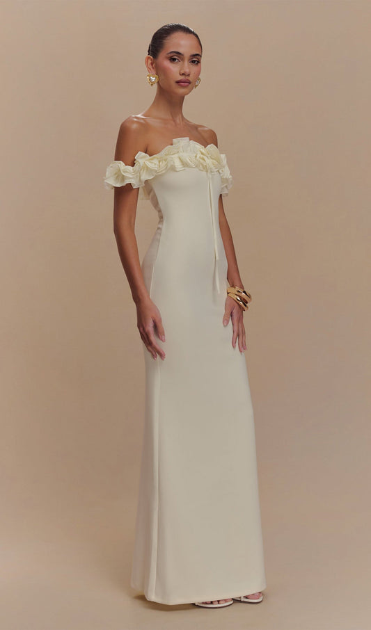 Ruffle Off Shoulder Maxi Dress
