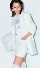 Single Breasted Buttons And Feathers Jacket