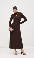 Jersey Metallic Decor Maxi Dress