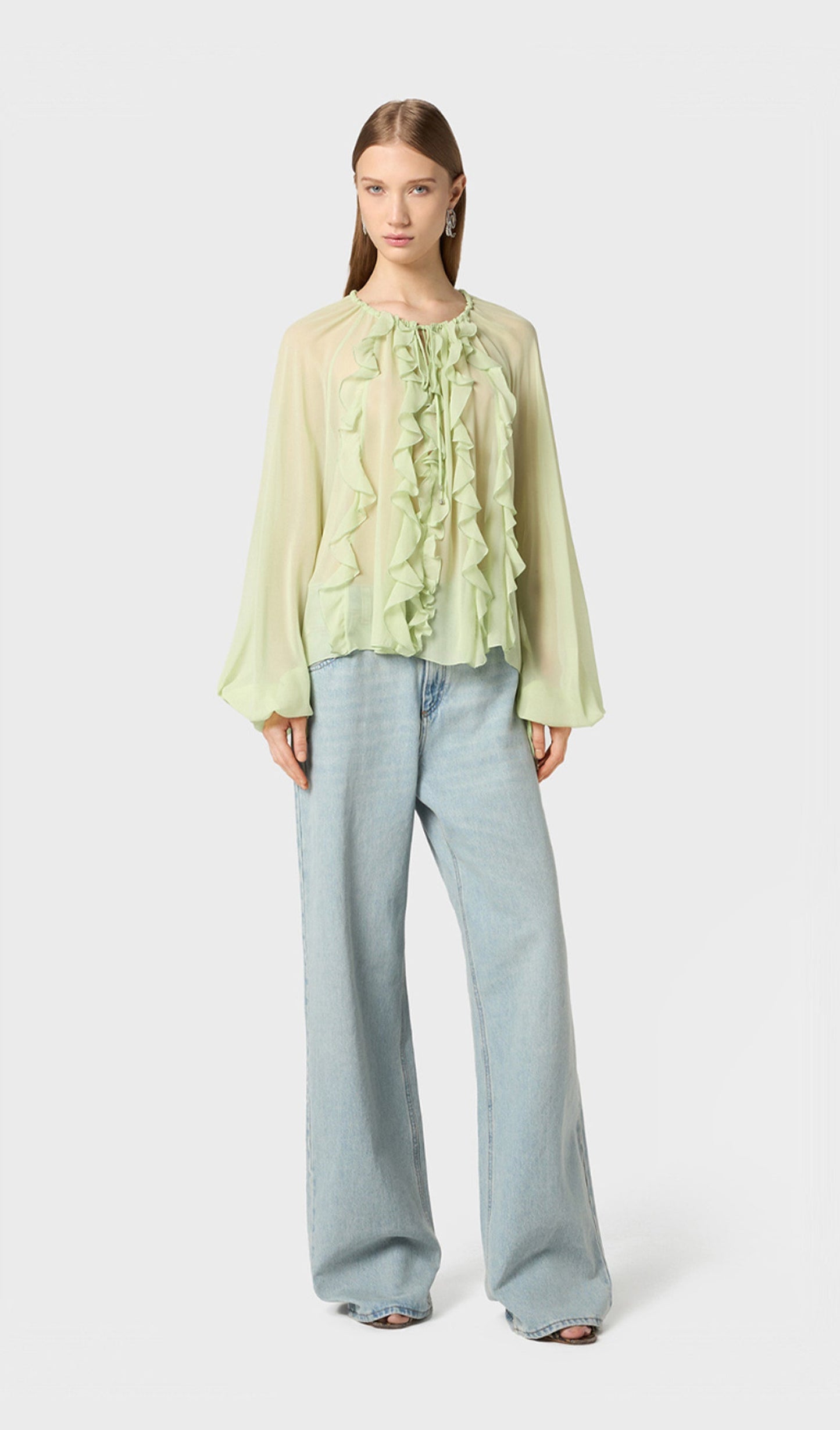 Georgette Blouse With Ruffles