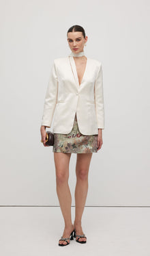 Satin V Neck Blazer