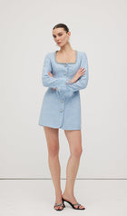 Sequin Boucle Feather Mini Dress