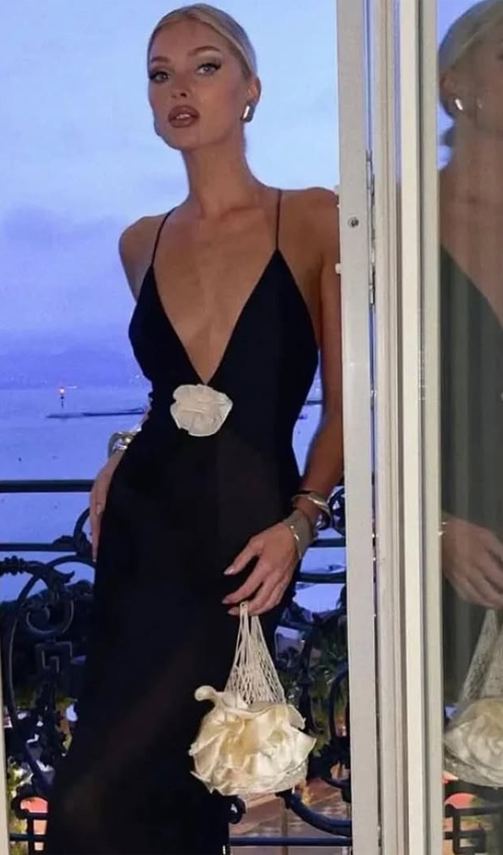 V Neck Halter Midi Dress