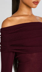 Off Shoulder Slim Fit Maxi Dress