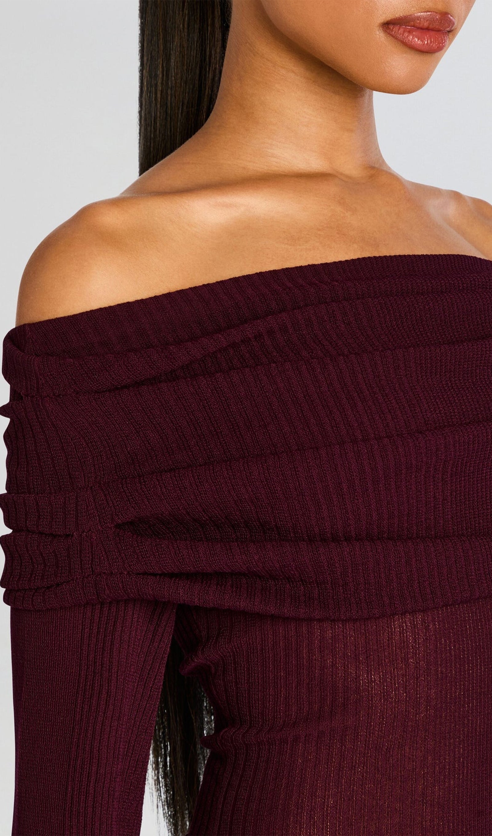 Off Shoulder Slim Fit Maxi Dress