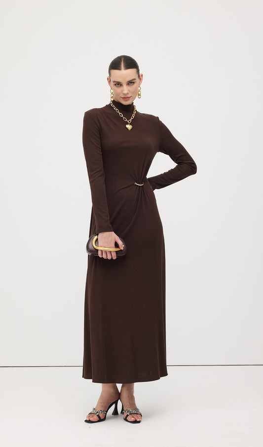 Jersey Metallic Decor Maxi Dress