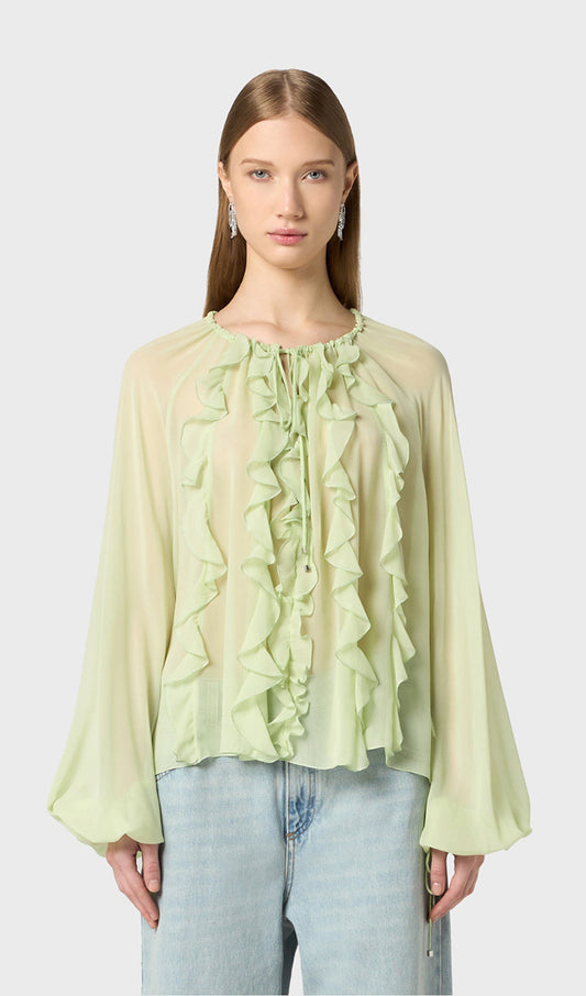 Georgette Blouse With Ruffles