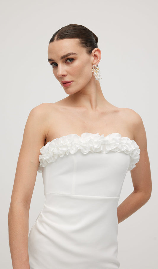Solid Petal Mini Dress