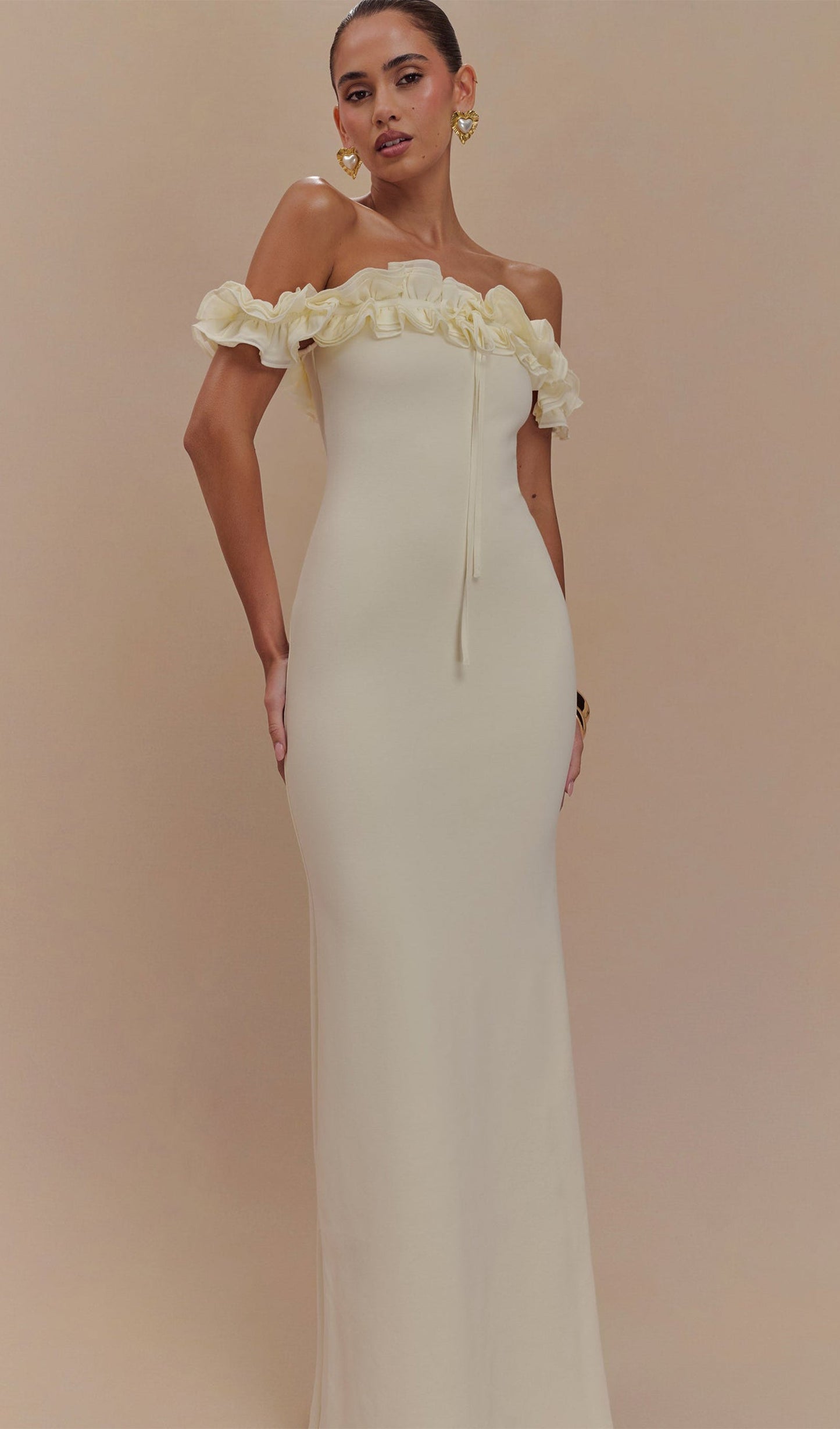 Ruffle Off Shoulder Maxi Dress