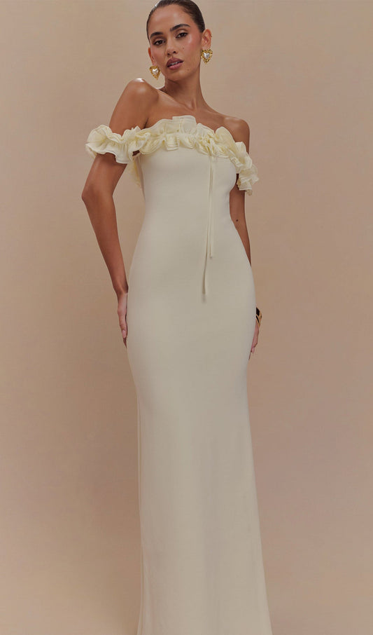 Ruffle Off Shoulder Maxi Dress