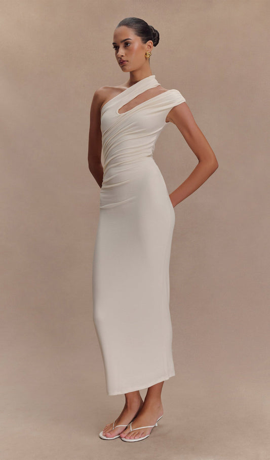 One Shoulder Modal Midi Dress
