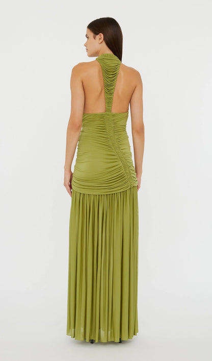 Plunging V Neckline Racerback Maxi Dress