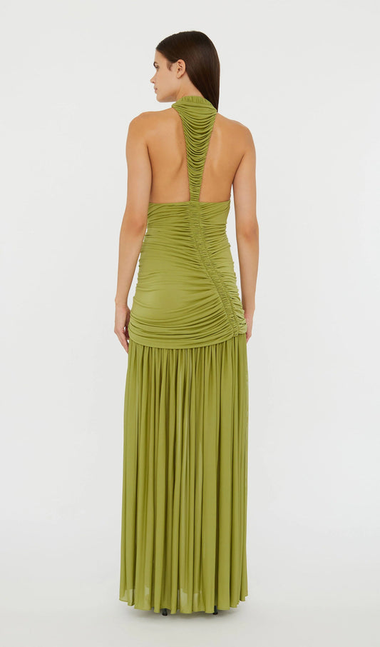 Plunging V Neckline Racerback Maxi Dress