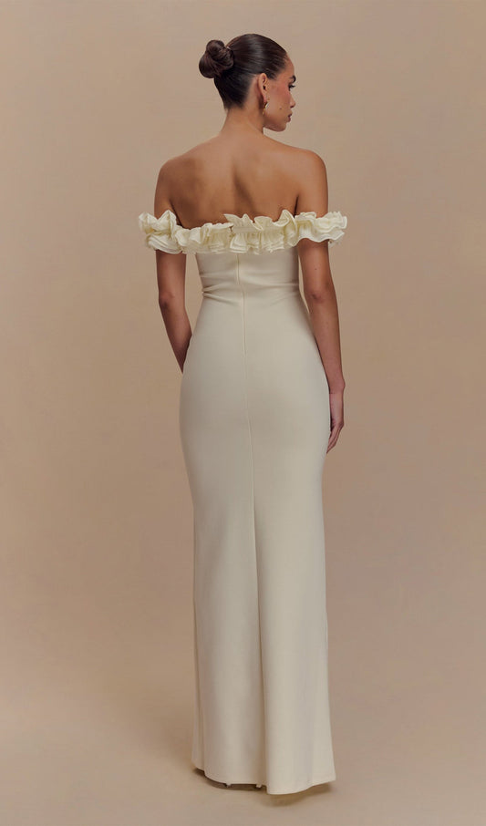 Ruffle Off Shoulder Maxi Dress