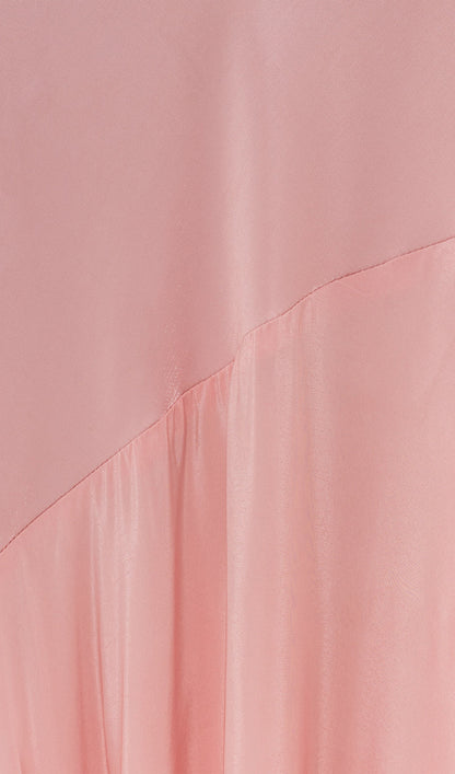 Fitted Satin With Rhinestones Maxi Dress