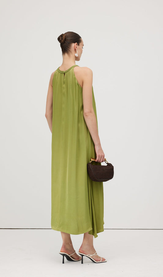 Round Neck Hollow Sleeveless Midi Dress