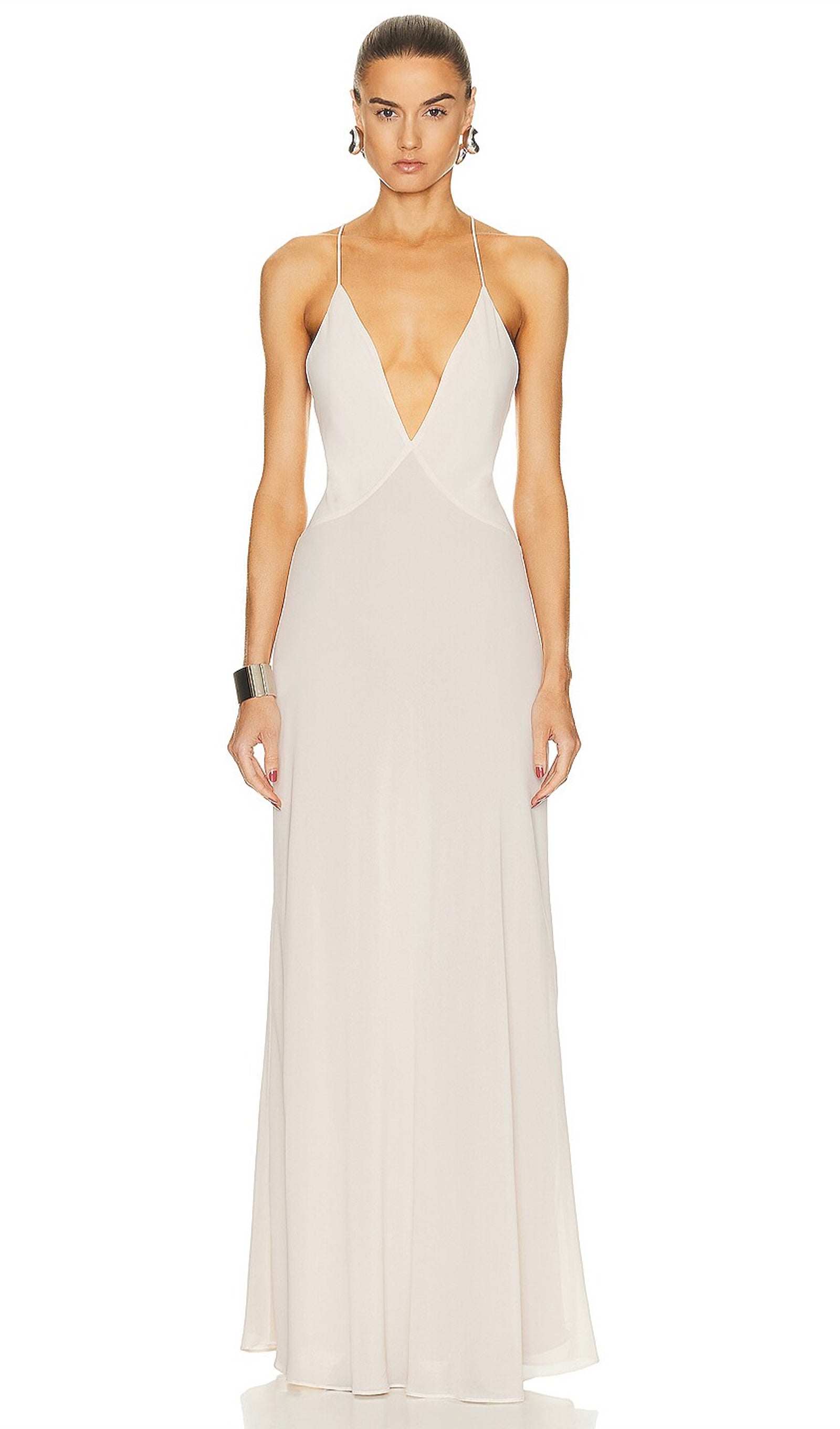 V Neck Halter Midi Dress