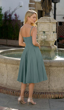 Solid Linen Midi Dress