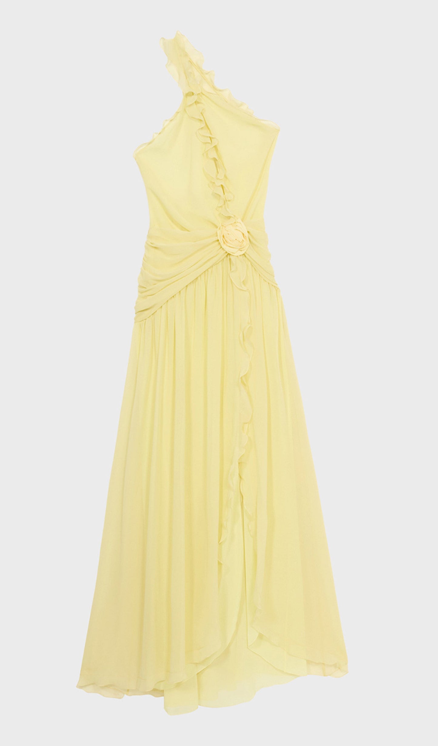 One Shoulder Ruffled Maxi Dress