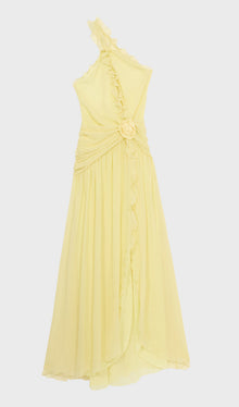 One Shoulder Ruffled Maxi Dress