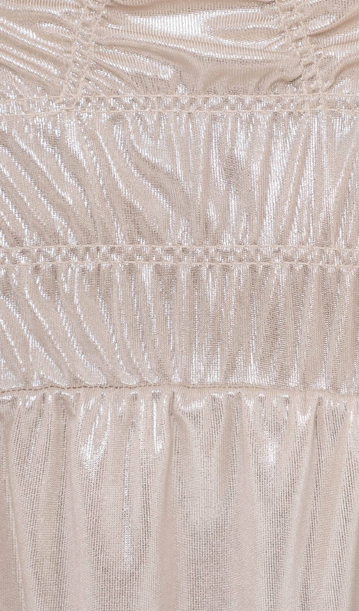 Metallic Elasticated Gathers Maxi Dress