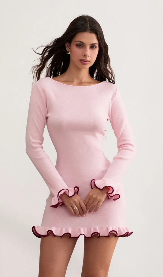 Ruffle Hem Mini Dress
